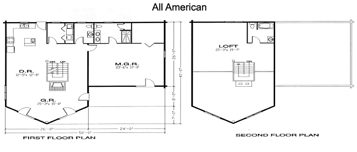 All-American Log Home Floorplan