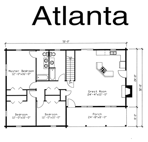 Atlanta Log Home floorplan