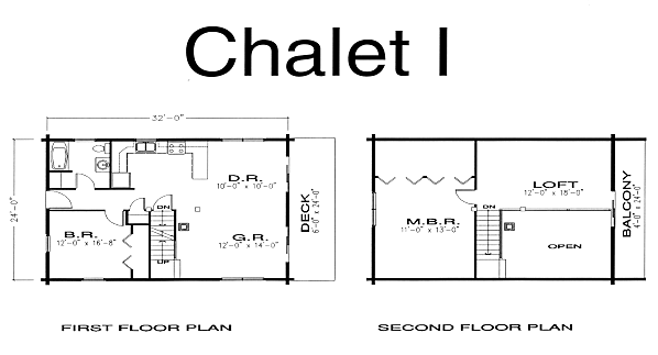 Chalet I Log Home floorplan