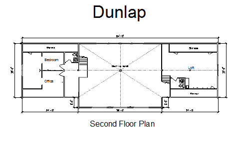 Dunlap Log Home 2nd floor floorplan