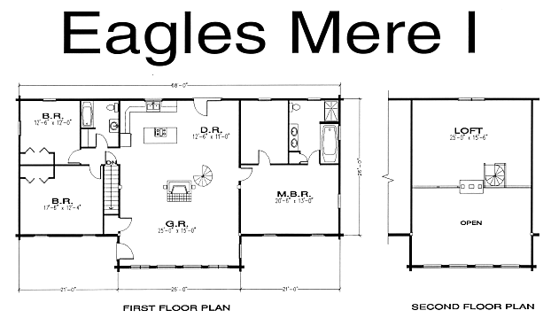 Eagles Mere I Log Home floorplan