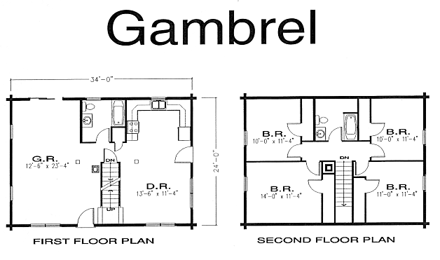 Gamnbrel Log Home floorplans