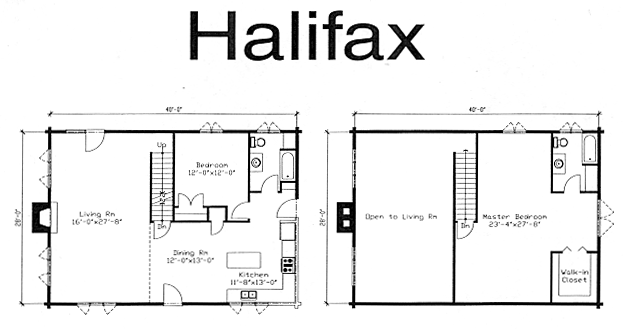 Halifax Log Home floorplan