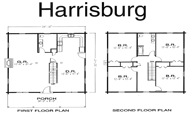 Harrisburg Log Home floor plan
