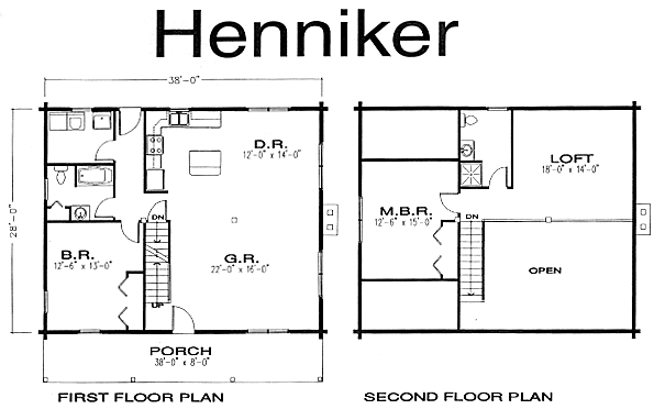 Henniker log home floor plan