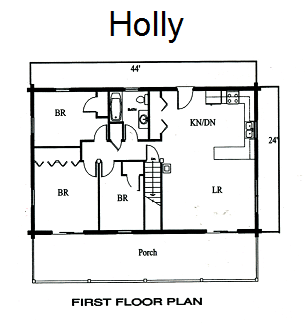 Holly log home floor plan