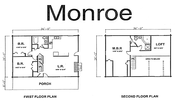 Monroe Log Home floor plan