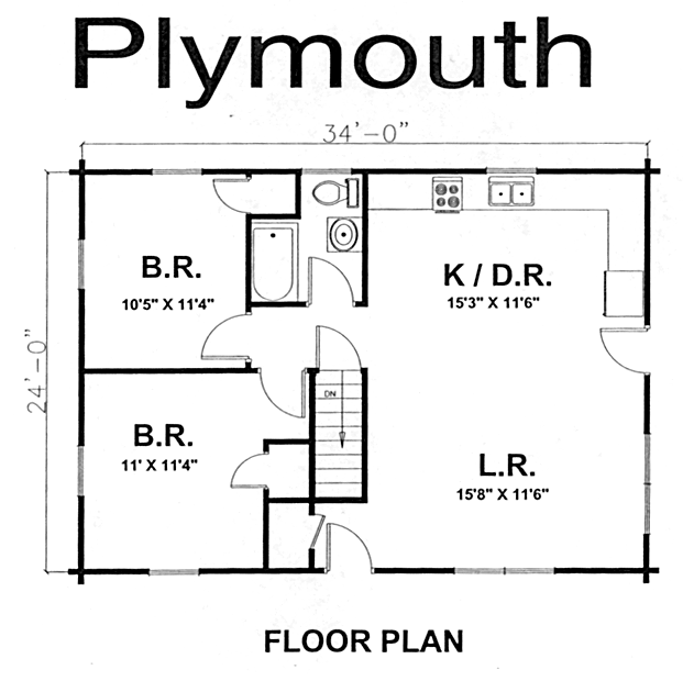 Plymouth Log Home floor plan