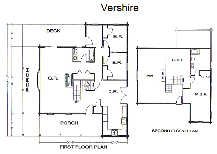 Vershire Log Home floor plan