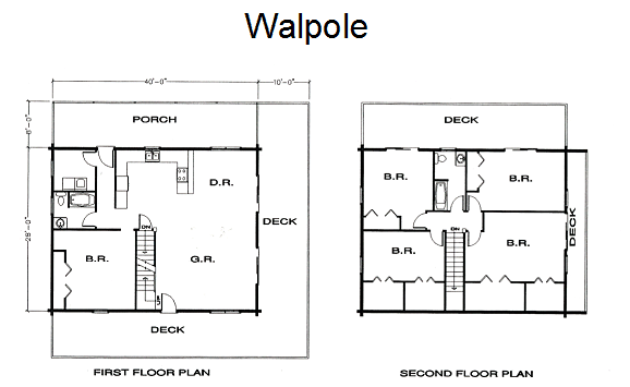 Walpole Log Home floor plan