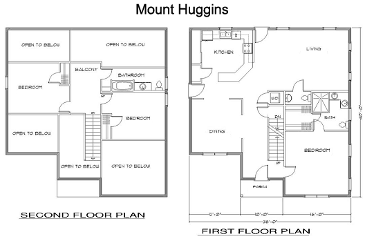 Mount Huggins Timber Frame Post & Beam Home floorplan