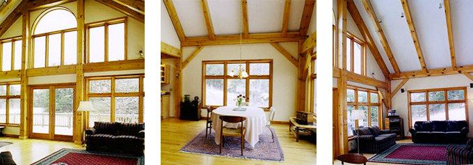 swanzey timber frame home interior