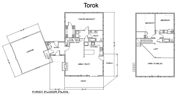 Torok Timber Frame Post & Beam Home floorplan