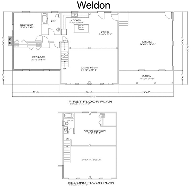 Weldon Timber Frame Post & Beam Home floorplan
